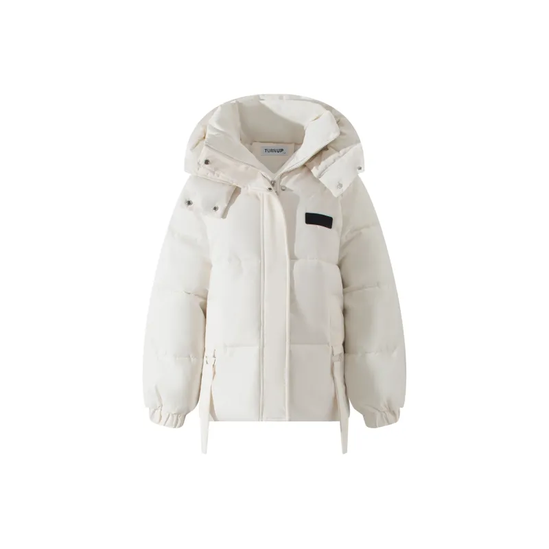 TURN UP Puffer Jacket Women's Ecru-0