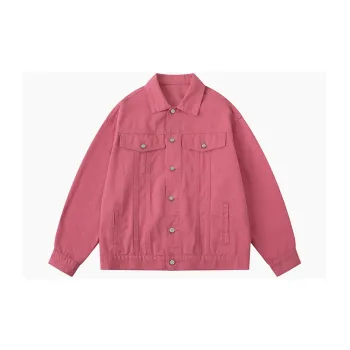 UNRETRO Denim Jackets Women's Rose Red