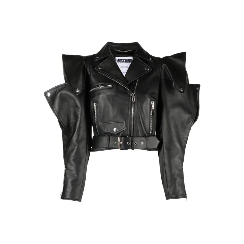 MOSCHINO Leather Jackets Women's Black-0