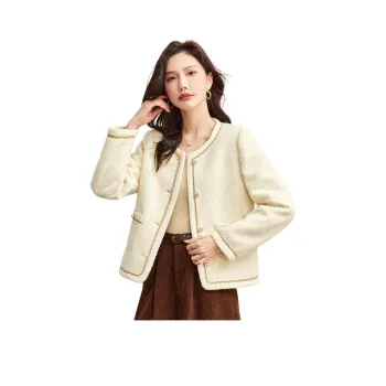 TERRE BLEUE Cropped Coat Women's Apricot