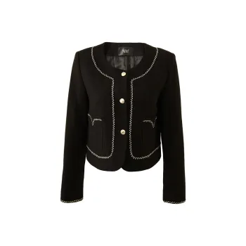 YALIDA Cropped Coats Women's Black