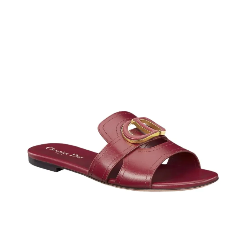 DIOR 30 Montaigne Slide Slippers Women's Gemstone Red-2