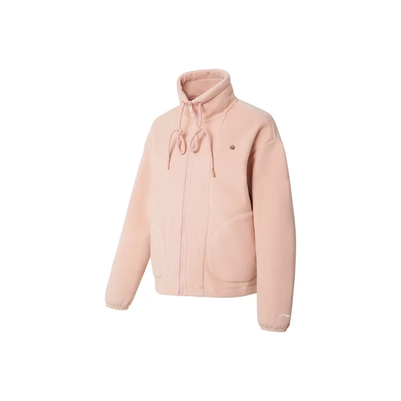LINING Training Series Velvet Jackets Women's New Mist Rose Pink-0