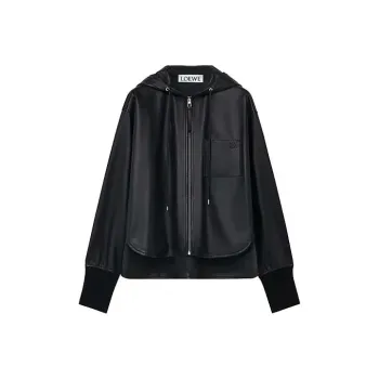LOEWE Hooded Jacket In Nappa Lambskin Black