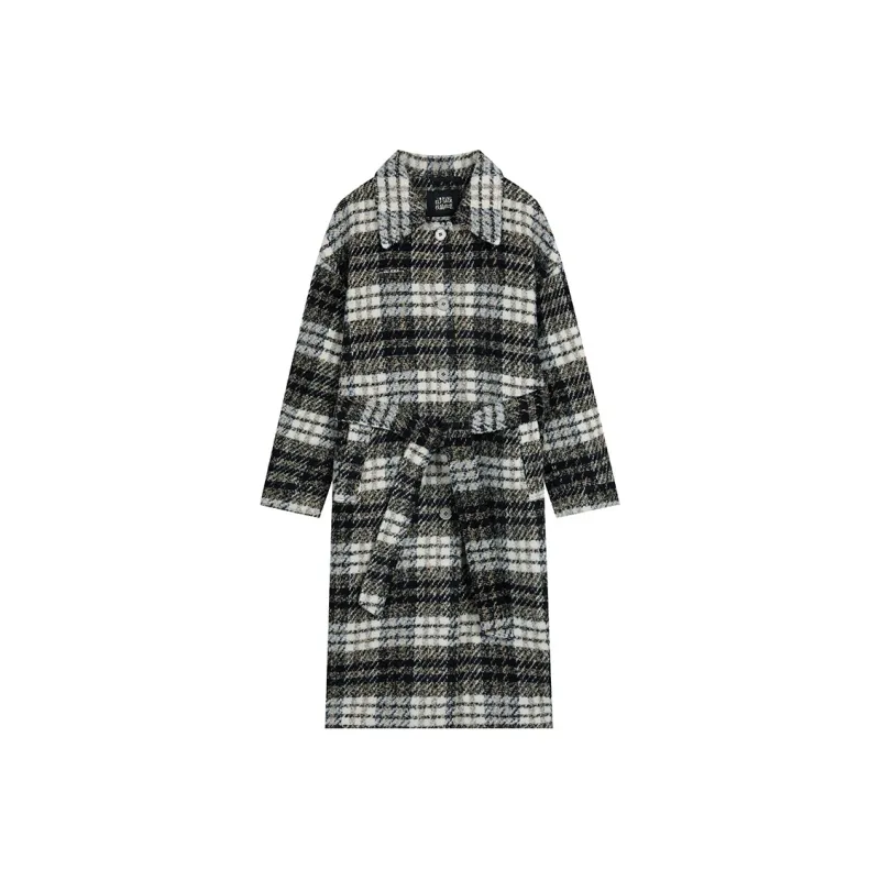 ELF SACK Coat Women's Vintage Plaid-0