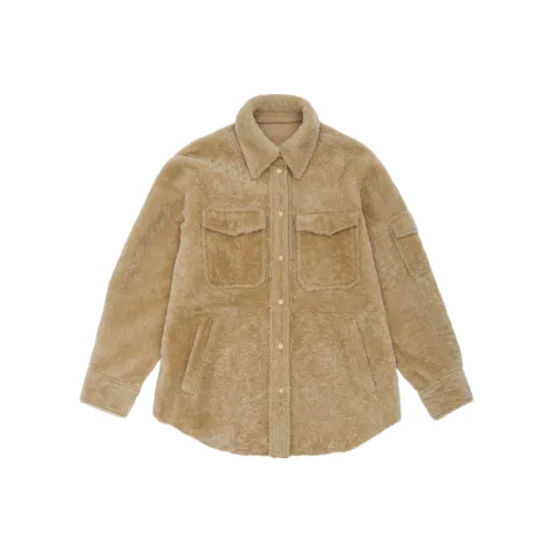 Helmut Lang Leather Jackets Women's Camel Brown
