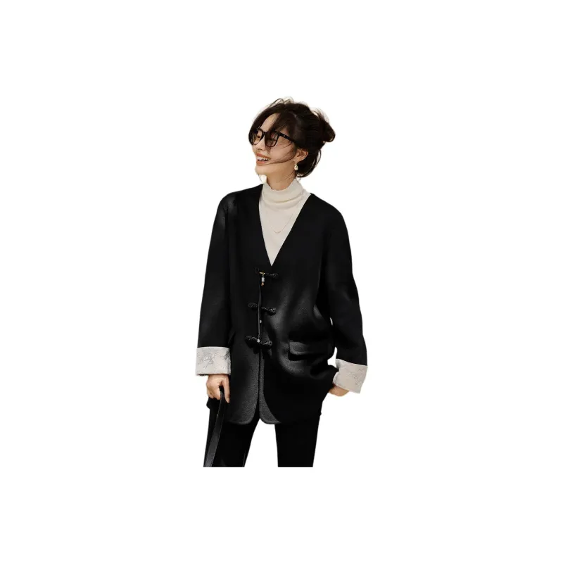 Mo Han Yi Mei Coats Women's Black-0