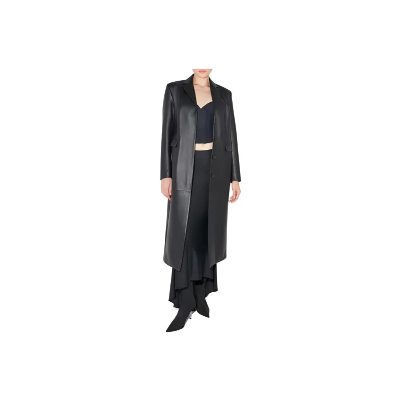 Misbhv Single-breasted Leather Coat-0