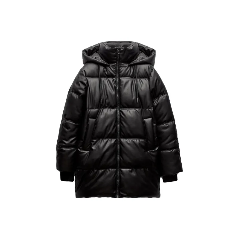 ZARA Puffer Jacket Women's Black-0