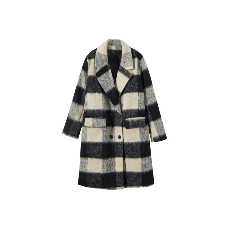 DATIANXIN Coats Women's Black White-0