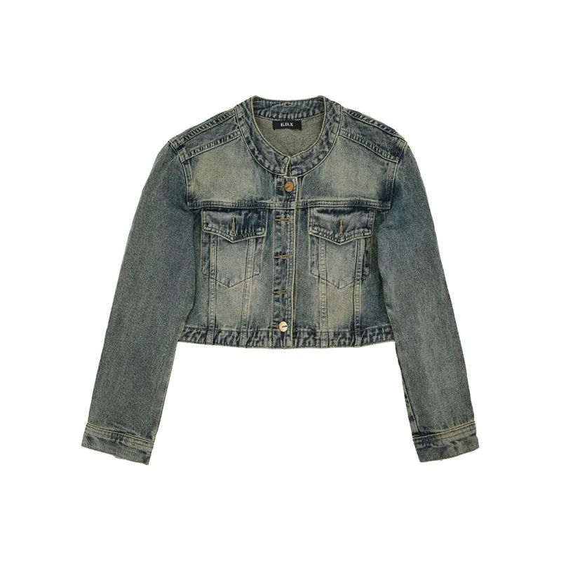 E.D.X Denim Jacket Women's Vintage Blue-0
