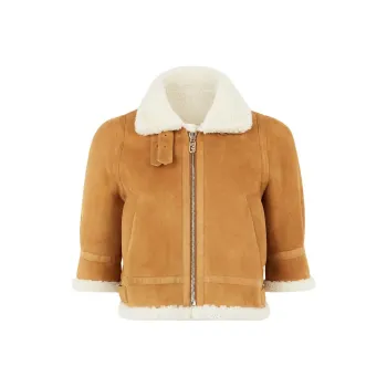FENDI Leather Jackets Women's Brown