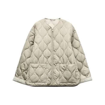ZARA Puffer Jacket Women's Light Khaki