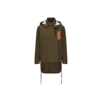 LOEWE Parka Coats Women's Khaki Green