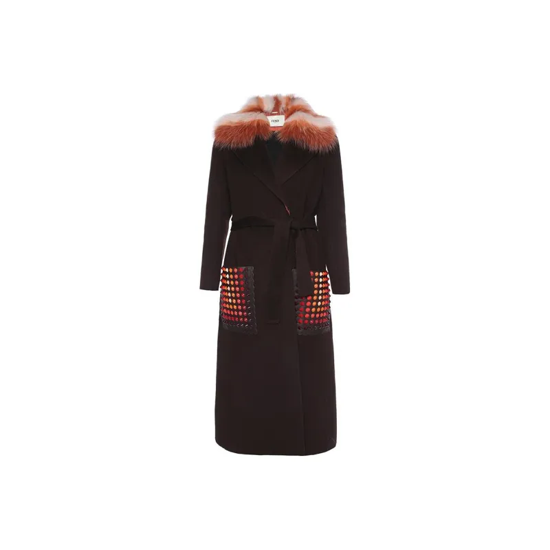 FENDI Velvet Jackets Women's Brown-0