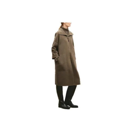 HERMES Velvet Jackets Women's Gray Green