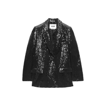 MSGM Sequin embellished Single breasted Blazer