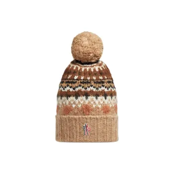 Moncler Wool, Mohair, Alpaca Beanies Unisex Brown