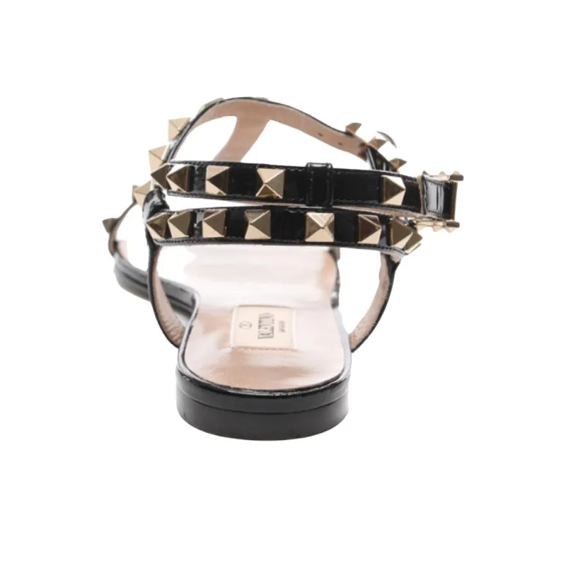 Valentino Rockstud One Strap Sandals Women's Black-4