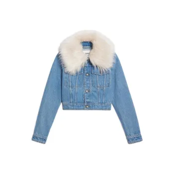 AMIPARIS Cropped Coats Women's Blue
