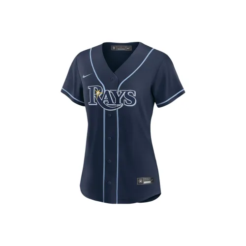 Nike MLB Collaboration Tampa Bay beanie Baseball Jacket Women's Marine Blue