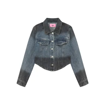 CHUU Cropped Coats Women's Denim Blue