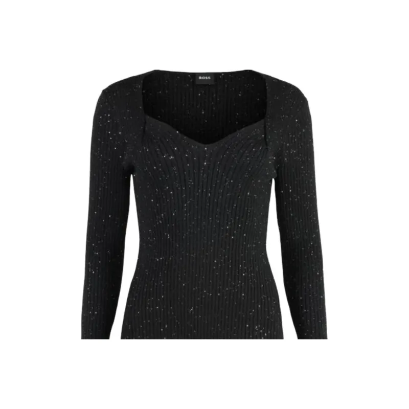 HUGO BOSS Sequin Embellished Ribbed Jumper-2