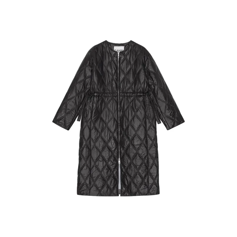 GANNI Quilted Mid Length Coat-0
