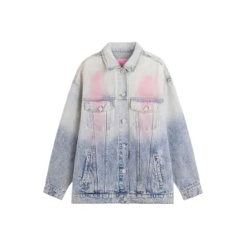LALABOBO Denim Jacket Women's Medium Blue White
