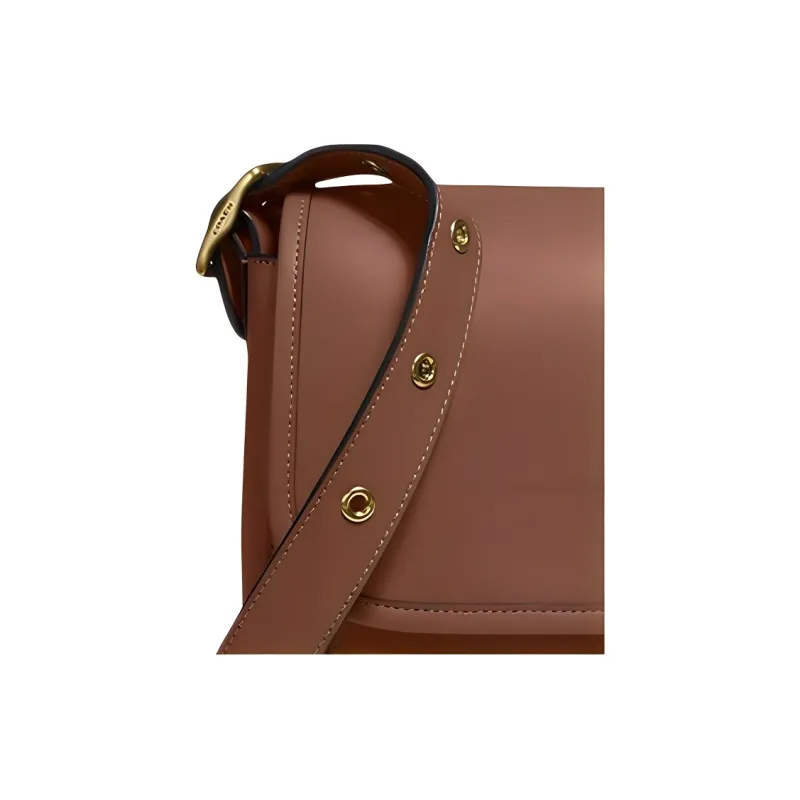 COACH Rambler Cow Leather Crossbody Bag Small Size Women's Brown-3
