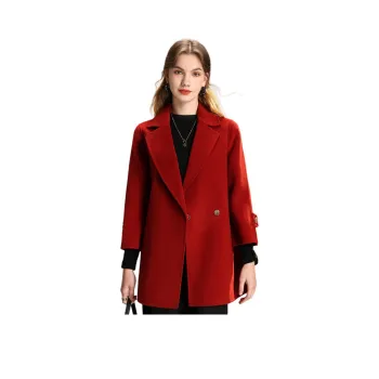 FENHONGMALI Coats Women's France Red