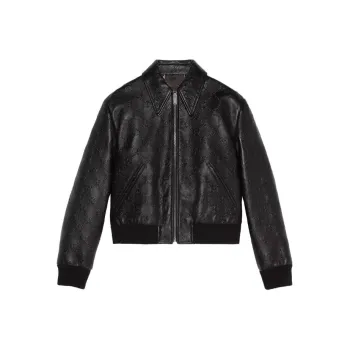 GUCCI Leather Jackets Women's Black