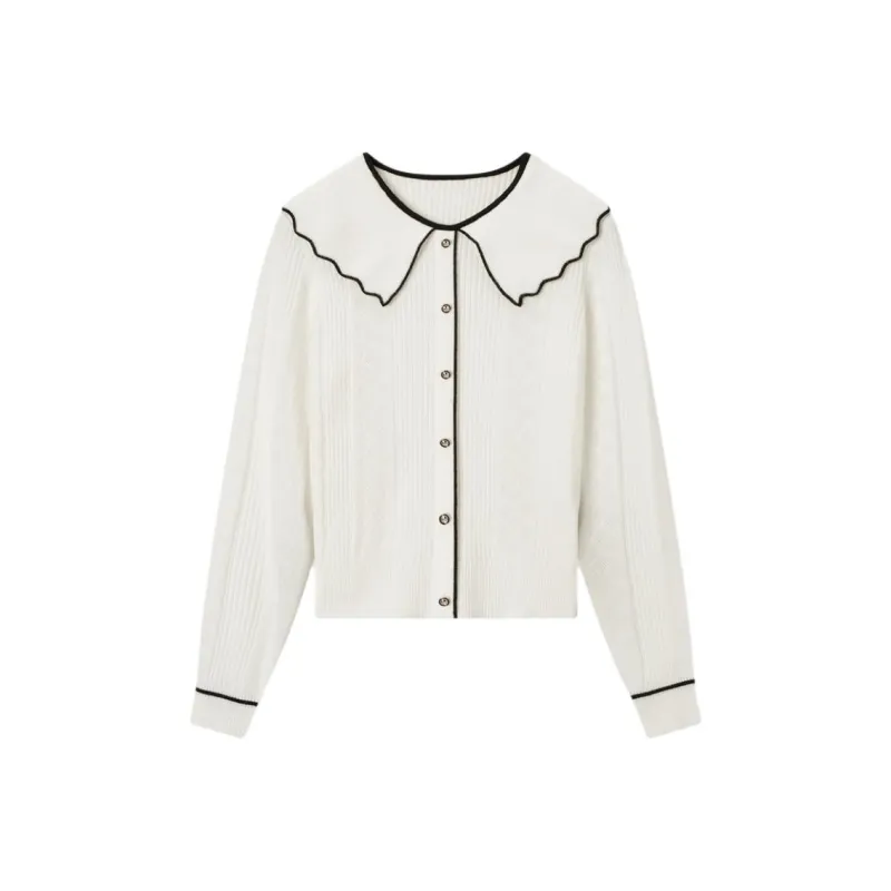 EICHITOO Knitwear Women's Ecru Trim-0