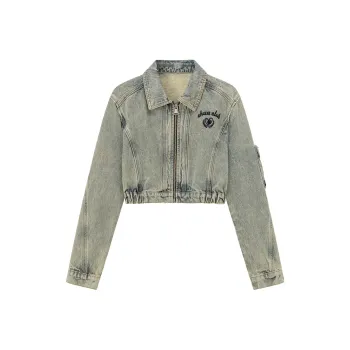 CHUU Cropped Coat Women's Denim Blue