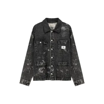 NO ONE ELSE Denim Jacket Unisex Black Gray