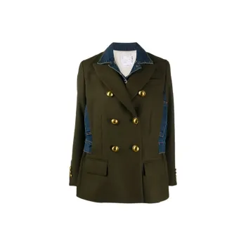 Sacai Denim Jackets Women's Green
