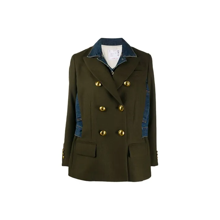 Sacai Denim Jackets Women's Green-0