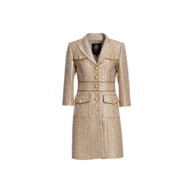 BESIONIA SS22 Business Suits Coats Women's Gold-0