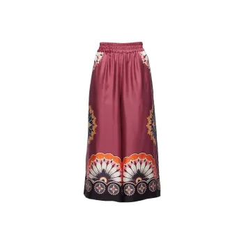 La DOUBLEJ. Geometric pattern Cropped Silk Trousers