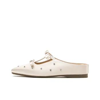 Lan Miao Rubber Sole Slip Resistant Closed Toe Slippers Women's Nude