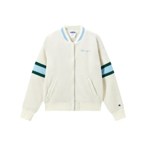 Champion FW22 Thickened And Fleece-Lined Jacket Women's Light Gray Patchwork