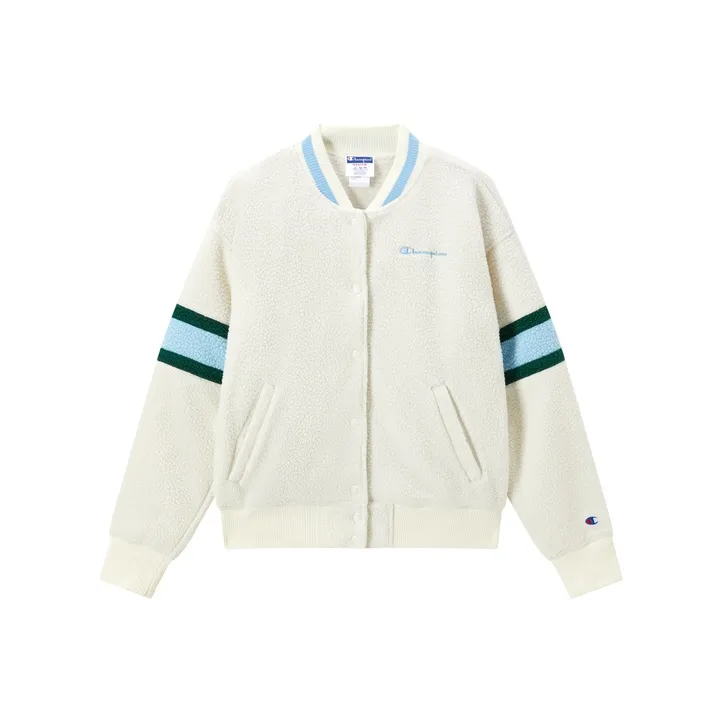 Champion FW22 Thickened And Fleece Lined Jacket Women's Light Gray Patchwork-0