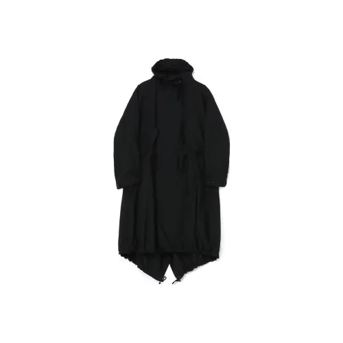 Yohji Yamamoto High Density Gabardine Parka Coats Women's Black