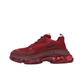 Balenciaga Triple S Low Top Chunky Sneakers Men's Burgundy