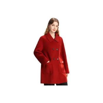 FENHONGMALI Coats Women's France Red