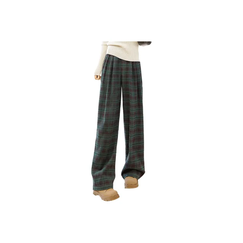 Cypress House Casual Pants Women's Green Plaid-0