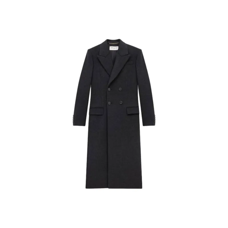 SAINT LAURENT Double Breasted Long Coat-0