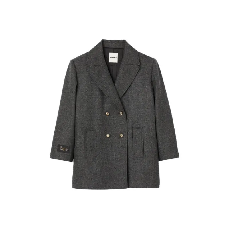 Sandro Double-breasted Virgin Wool Coat-0