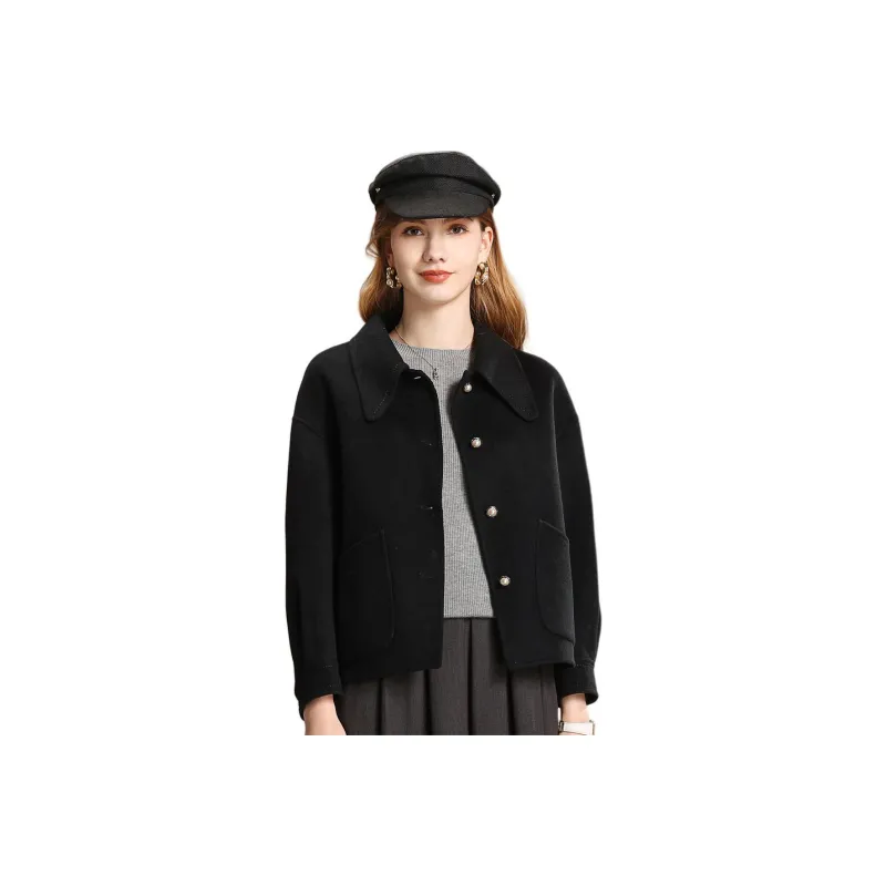 FENHONGMALI Coats Women's Black-0