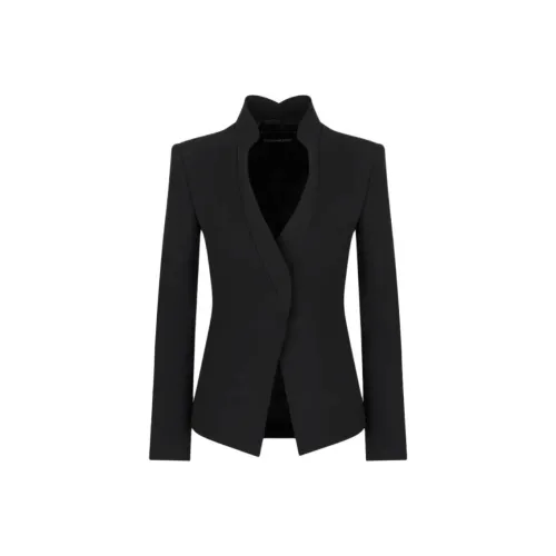 EMPORIO ARMANI Crêpe Cady Jacket With Ruffle effect Contoured Edges